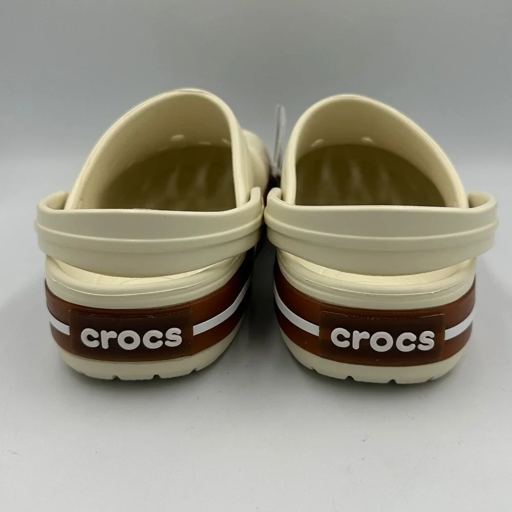 Crocs Crocband Gum Clog M9/W11 Stucco White New Retro Sporty Slip-On Comfort NIB